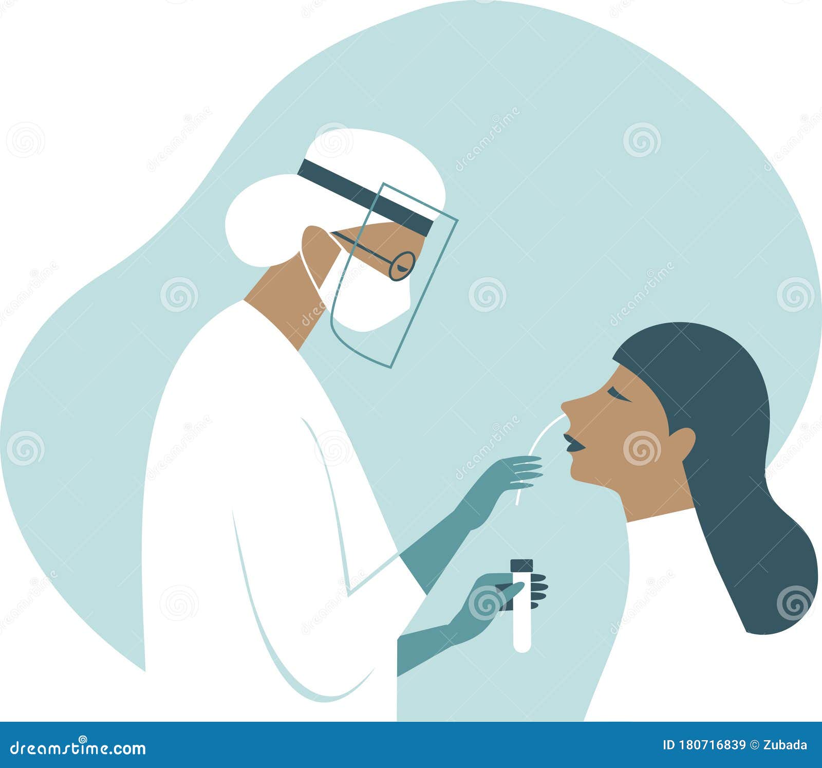 coronavirus covid-19 diagnostics. doctor wearing full antiviral protective gearÃÂ making nasal swab test for patient